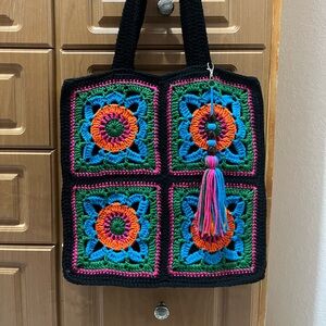 Crocheted Tote Bag New